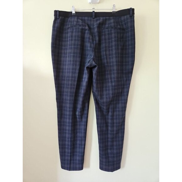 NYDJ Ankle Sz 14 Black Green Plaid Pants Lift Tuck Pull On Capsule Office Casual - Picture 3 of 14